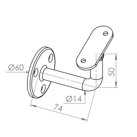 Handlauf Edelstahl - eckig (40x20 mm) - mit Handlaufhaltern Typ 1 Variabel - nach Maß - Treppengeländer Edelstahl V2A (304) gebürstet