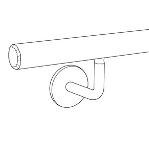 Handlauf Schmiedeeisen in RAL-Farbe nach Wunsch - rund (20 mm) solide - mit runde Haltern und Rosette