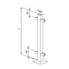 Geländerpfosten Edelstahl für Glasfüllung - Zwischenstück - eckig (40x40 mm)