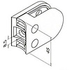 Glashalter Edelstahl - Typ 3 - rund (42,4 mm)