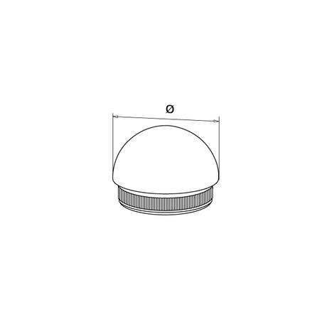 Endkappe Edelstahl - Kugel - rund (42,4 mm)