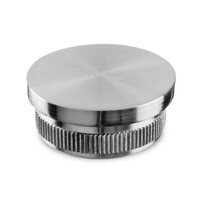 Endkappe Edelstahl - flach - rund (48,3 mm)