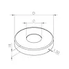 Bodenflansch Abdeckrosette Edelstahl - rund (48,3 mm)