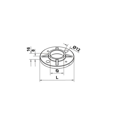 Bodenflansch Edelstahl - rund (42,4 mm)