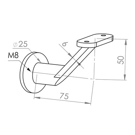 Handlaufhalter weiß - Typ 7 Luxus - eckig - für einen Handlauf eckig - Handlaufträger Metall / Stahl beschichtet - RAL 9010 oder 9016 - Copy