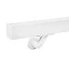 Handlauf weiß - eckig (40x40 mm) - mit Handlaufhaltern Typ 7 Luxus - nach Maß - Treppengeländer Metall / Stahl beschichtet - RAL 9010 oder 9016