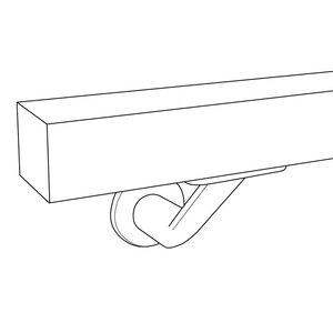 Handlauf in RAL-Farbe nach Wunsch - eckig (40x40 mm) - mit Haltern Typ 7 Luxus