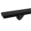 Handlauf schwarz - eckig (50x20 mm) - mit Handlaufhaltern Typ 7 - nach Maß - Treppengeländer Metall / Stahl beschichtet - RAL 9005