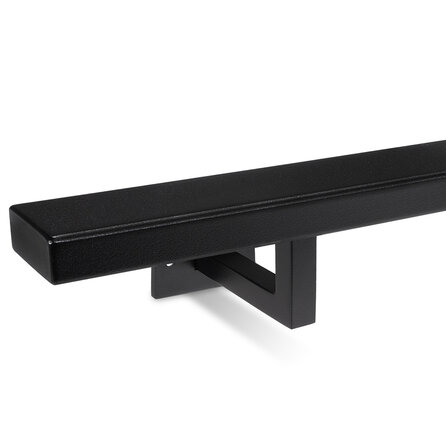Handlauf schwarz - eckig (50x20 mm) - mit Handlaufhaltern Typ 10 - nach Maß - Treppengeländer Metall / Stahl beschichtet - RAL 9005