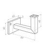 Handlauf anthrazit - eckig (50x20 mm) - mit Handlaufhaltern Typ 10 - nach Maß - Treppengeländer Metall / Stahl beschichtet - RAL 7016 oder 7021