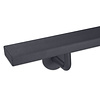 Handlauf anthrazit - eckig (50x20 mm) - mit Handlaufhaltern Typ 3 - nach Maß - Treppengeländer Metall / Stahl beschichtet - RAL 7016 oder 7021