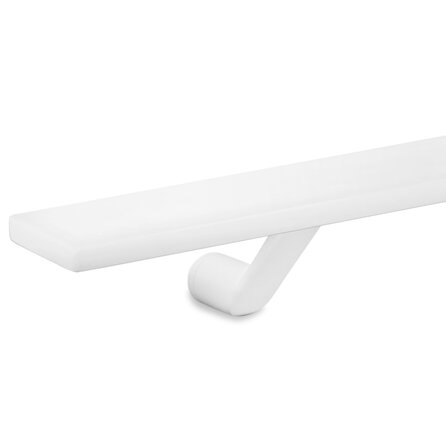 Handlauf weiß - eckig (50x10 mm) - mit Handlaufhaltern Typ 7 - nach Maß - Treppengeländer Metall / Stahl beschichtet - RAL 9010 oder 9016