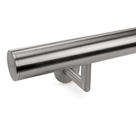 Handlauf Edelstahl - rund - mit Handlaufhaltern Typ 3 Luxus - nach Maß - Treppengeländer Edelstahl V2A (304) gebürstet