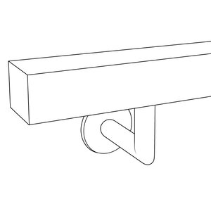 Handlauf in RAL-Farbe nach Wunsch - eckig (40x40 mm) - mit Haltern Typ 3 Luxus
