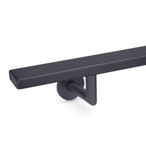 Handlauf anthrazit - eckig (40x10 mm) - mit Haltern Typ 3 Luxus