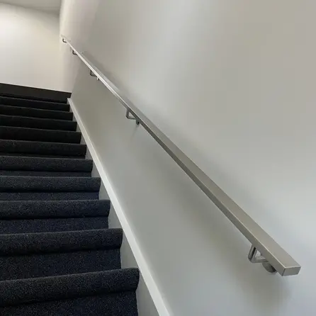 Handlauf Edelstahl - eckig (40x20 mm) - nach Maß - Treppengeländer Edelstahl V2A (304) gebürstet