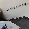 Handlauf Schmiedeeisen - rund (20 mm) solide - mit (geschweißtem) Haltern Typ 1 - nach Maß - Handlauf Rundstahl geschmiedet / Treppengeländer Gusseisen mit transparenter Beschichtung