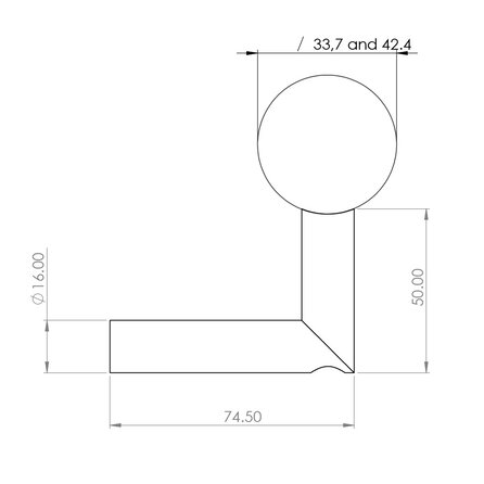 Handlaufhalter schwarz - Typ 3 Luxus - rund - für einen Handlauf rund - Handlaufträger Metall / Stahl beschichtet - RAL 9005