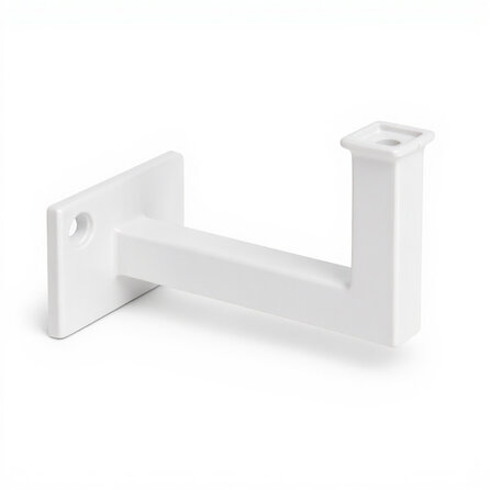 Handlauf weiß - eckig (40x20 mm) - mit Handlaufhaltern Typ 10 - nach Maß - Treppengeländer Metall / Stahl beschichtet - RAL 9016, 9010 oder 9001