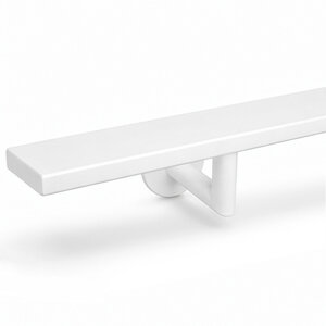 Handlauf weiß - eckig (50x10 mm) - mit Haltern Typ 3 Luxus