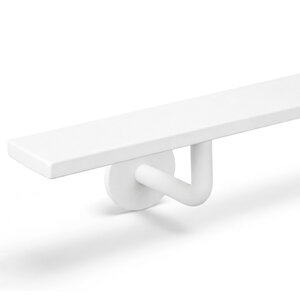 Handlauf weiß - eckig (50x10 mm) - mit Haltern Typ 3