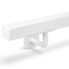 Handlauf weiß - eckig (40x40 mm) - mit Handlaufhaltern Typ 1 - für außen - nach Maß - Treppengeländer für außen - Metall / Stahl beschichtet - RAL 9016, 9010 oder 9001