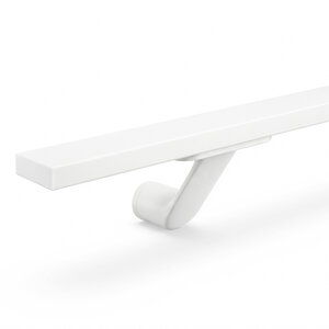 Handlauf weiß - eckig (40x15 mm) - mit Haltern Typ 7 Handlauf weiß - eckig (40x15 mm) - mit Haltern Typ 7