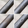 Handlauf Schmiedeeisen - rund (20 mm) solide - mit eckige Haltern und Rosette - nach Maß - Handlauf Rundstahl geschmiedet / Treppengeländer Gusseisen mit transparenter Beschichtung