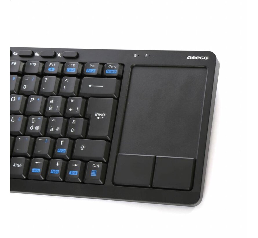 KEYBOARD WIRELESS US OMEGA FOR SMART TV BLACK + TOUCHPAD [43666]