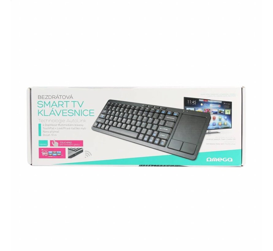 KEYBOARD WIRELESS CZ OMEGA FOR SMART TV BLACK + TOUCHPAD [44422]
