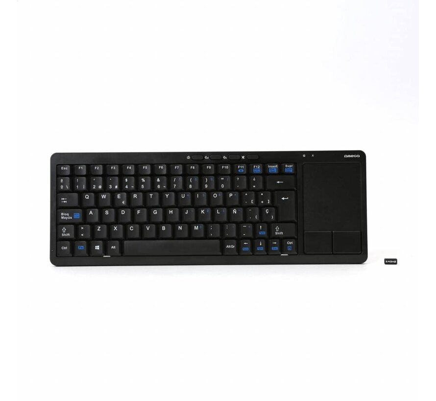 KEYBOARD WIRELESS US OMEGA FOR SMART TV BLACK + TOUCHPAD [43666]