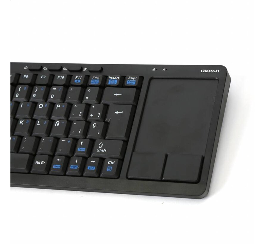 KEYBOARD WIRELESS US OMEGA FOR SMART TV BLACK + TOUCHPAD [43666]