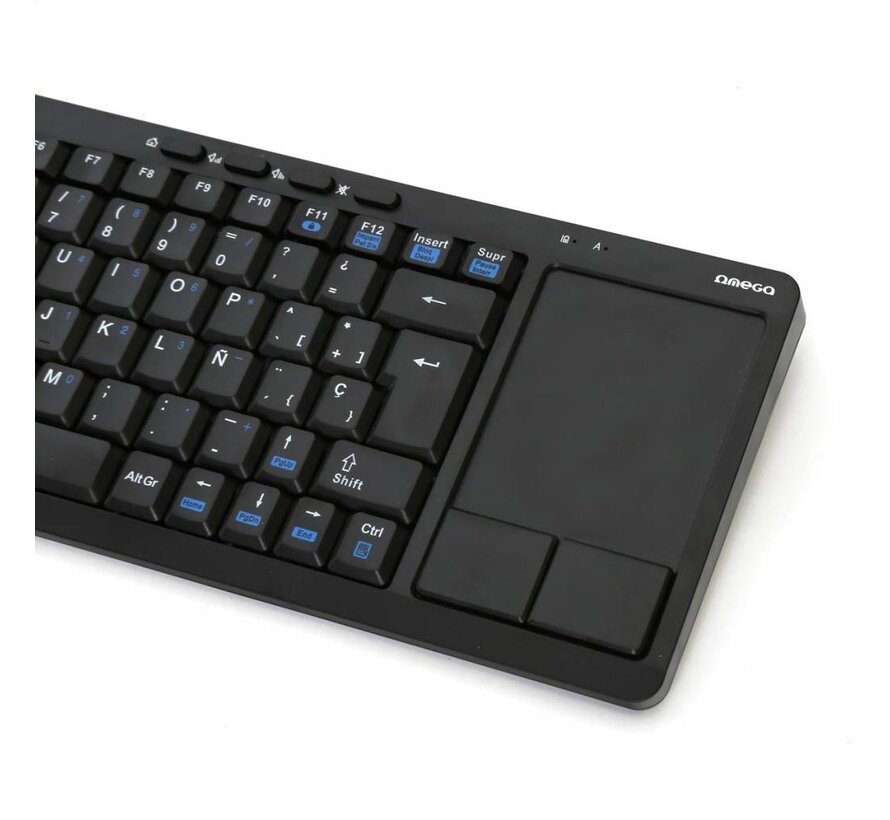 KEYBOARD WIRELESS US OMEGA FOR SMART TV BLACK + TOUCHPAD [43666]