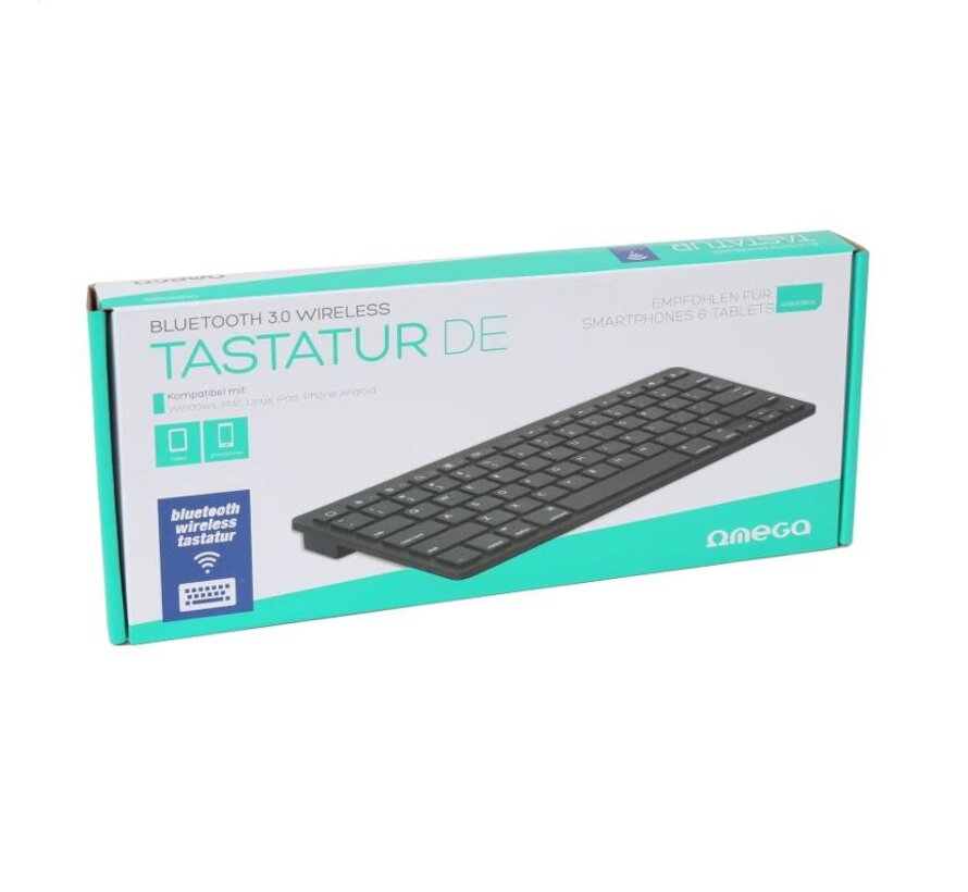 CLAVIER ALLEMAND OMEGA BLUETOOTH POUR TABLETTES NOIR OKB003 [41435]