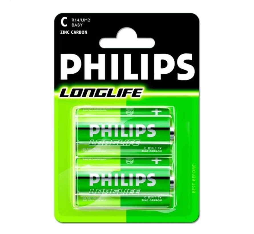 PHILIPS BATERIE LONGLIFE R14 BLI*2 (R14-P2/01B)
