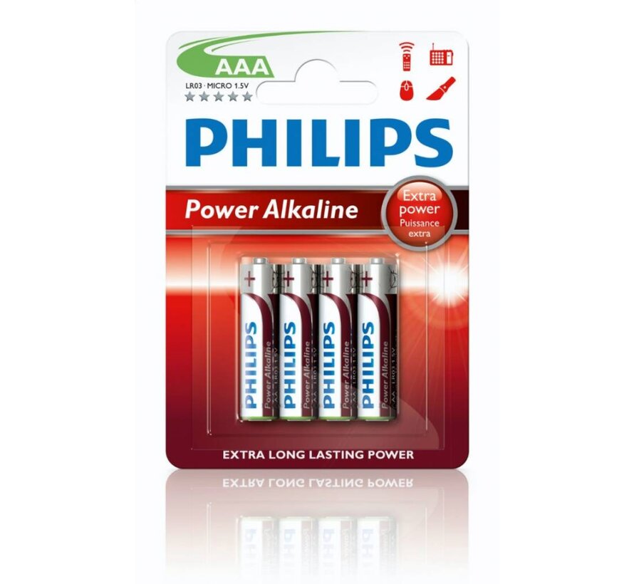 PHILIPS BATTERY ALKALINE POWERLIFE LR03/AAA BLI*4 (LR3PB4C/10)