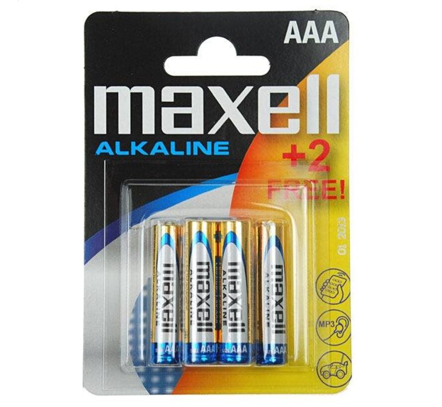 MAXELL BATTERIE ALCALINE LR03/AAA BLISTER*6 (4+2) 790240.04.EU