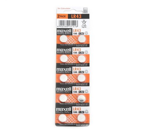 Maxell MAXELL BATTERY LR43 10PK (5X2) BLISTER 775012.00.CN