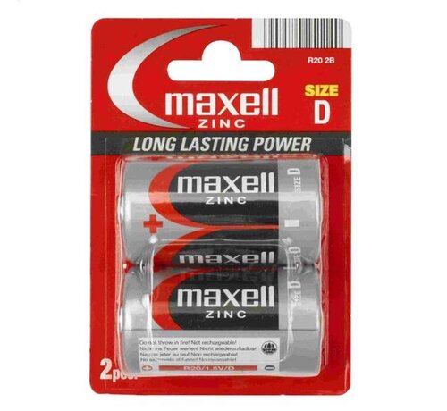 Maxell MAXELL BATTERIE MANGANESE/ZINC R20 BLISTER*2 774401.04.EU