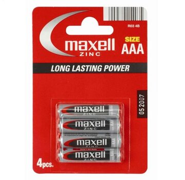 Maxell MAXELL BATTERY MANGANESE/ZINC R03/AAA BLISTER*4 774407.04.EU