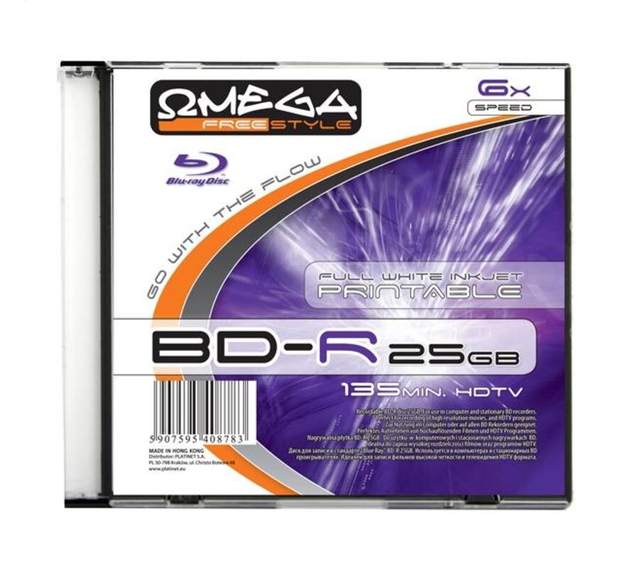 FREESTYLE BD-R BLU-RAY 25GB 6X FULL PRINT. SLIM*1 [40878]