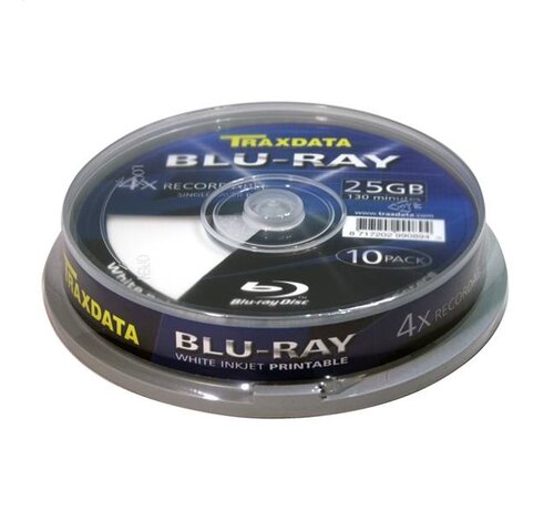 Traxdata TRAXDATA BD-R BLU-RAY 25GB 4X FF PRINT. CAKE*10 90L753ITRA006