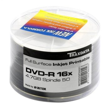 Traxdata TRAXDATA DVD-R 4,7GB 16X WHITE FF PRINTABLE SP*50  907OEDRPSN003 / 907WEDRPSN001