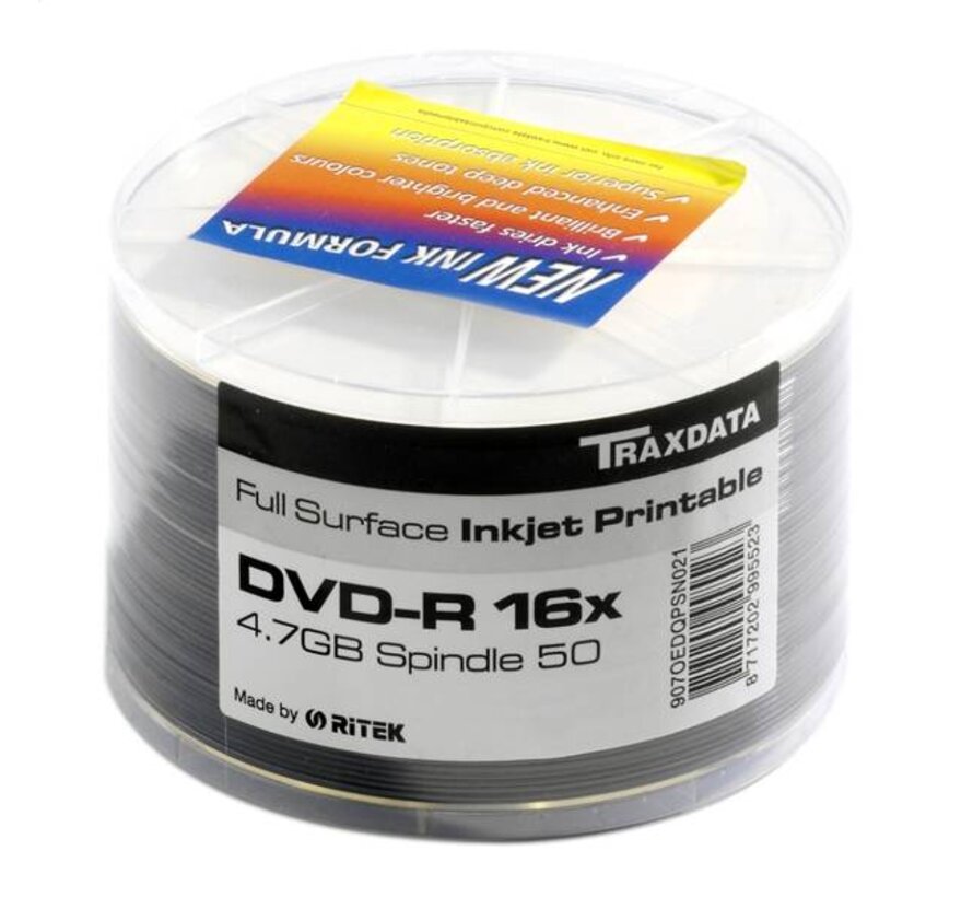 TRAXDATA DVD-R 4,7GB 16X WHITE FF PRINTABLE SP*50 907OEDRPSN003 / 907WEDRPSN001 / 907SP50NOPCPL