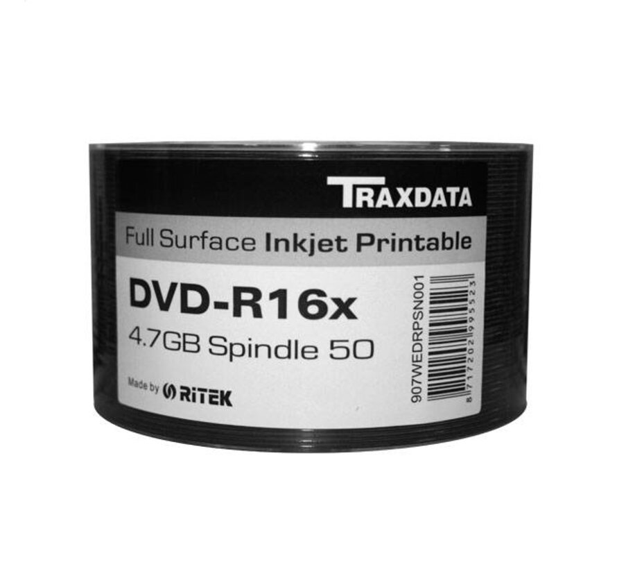 TRAXDATA DVD-R 4,7GB 16X WHITE FF PRINTABLE SP*50 907OEDRPSN003 / 907WEDRPSN001 / 907SP50NOPCPL