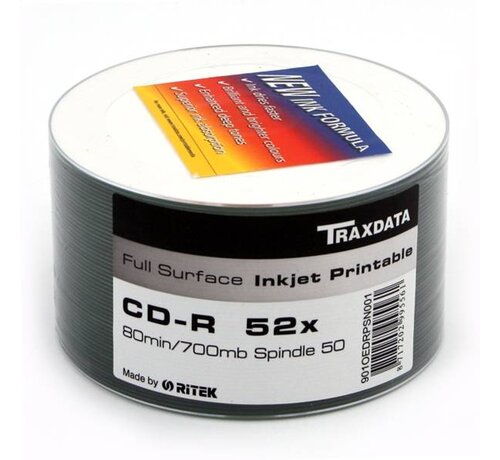 Traxdata TRAXDATA CD-R 700MB 52X FULL WHITE INKJET PRINTABLE SP*50 901SP50NOPCPL