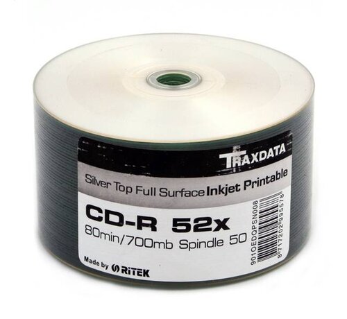 Traxdata Traxdata CD-R 700 MB Silver nkjet Printable Sp*50 901OEDRPSN002