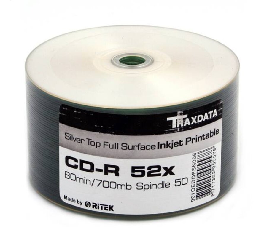 Traxdata CD-R 700 MB Silver nkjet Printable Sp*50 901OEDRPSN002