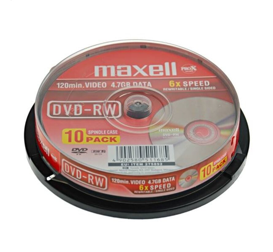 MAXELL DVD-RW 4,7GB 6X CAKE*10 275892.05.TW