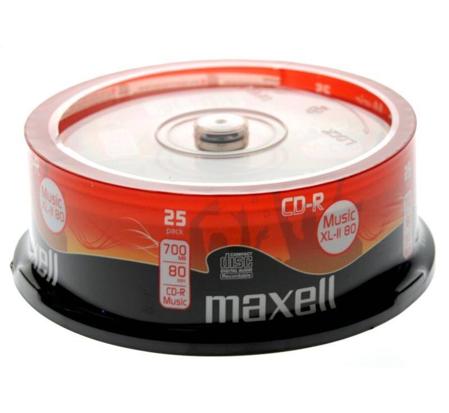 MAXELL CD-R 700MB MUSIC XL-II 80  CAKE*25 628529.00.CN